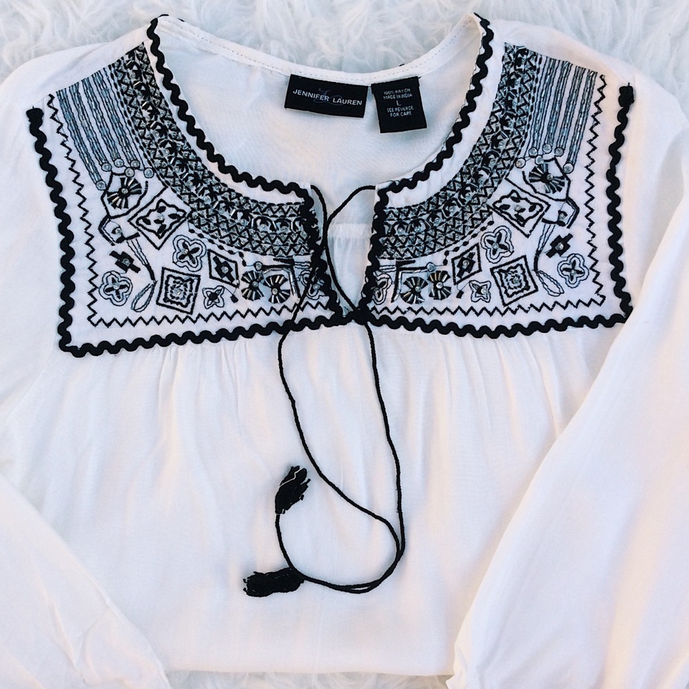 White peasant top